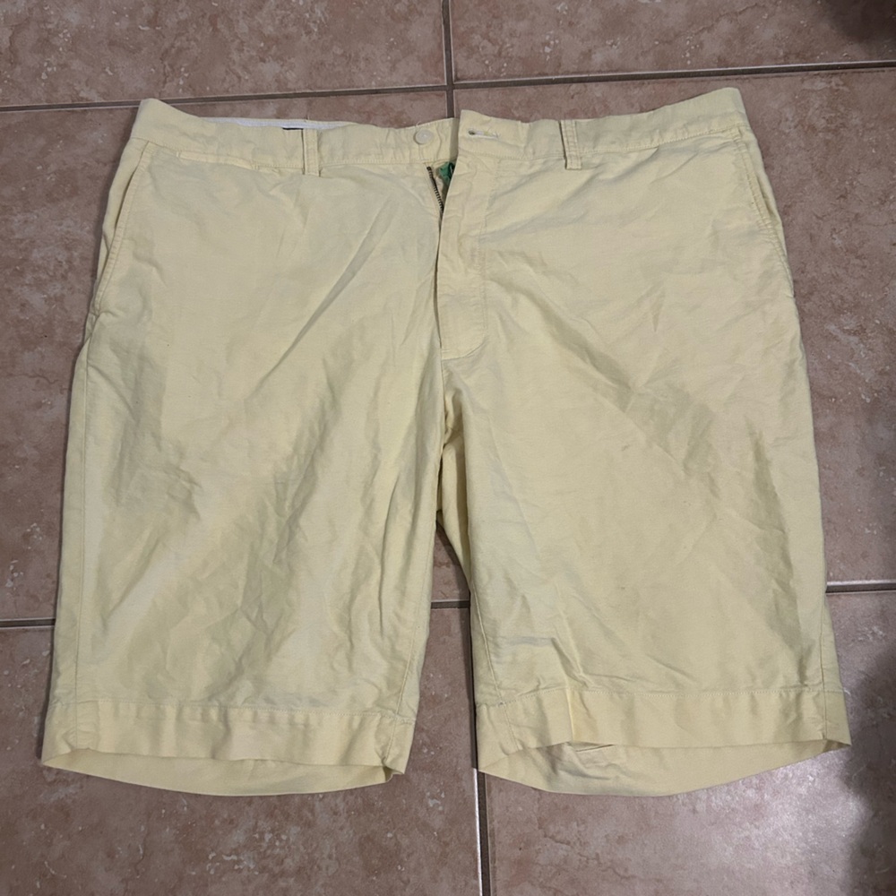 Ralph Lauren Light Yellow Men's Flat Front Shorts